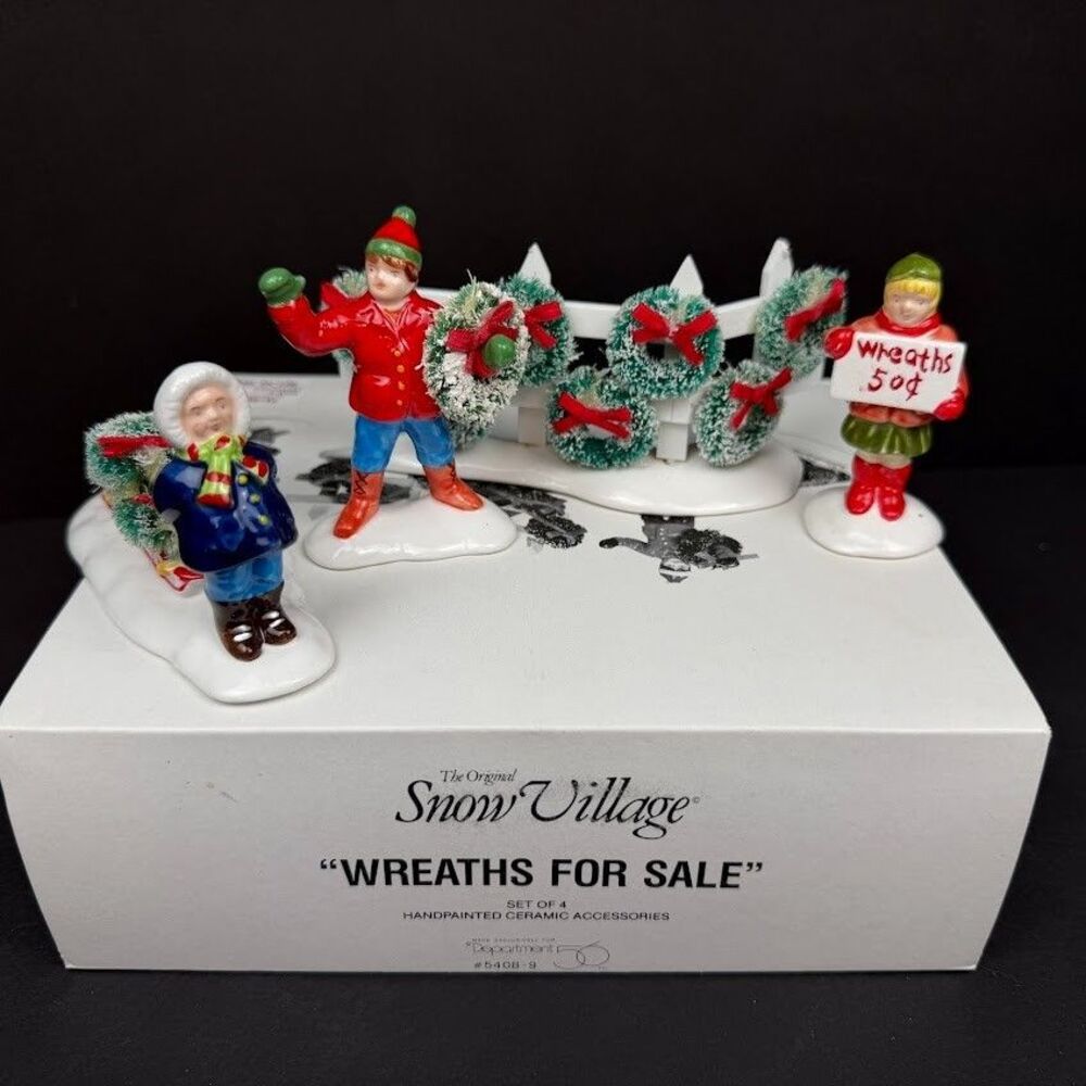 Department 56 Original Snow Village Wreaths for Sale 5408-9 1991, Retired